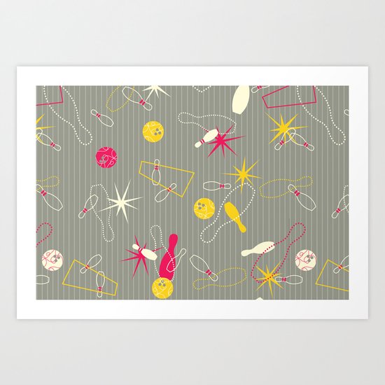 Bowling Pinstripe Art Print