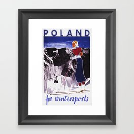 Poland for Winter Sports - Vintage Travel Framed Art Print