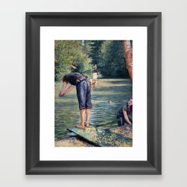 Gustave Caillebotte - Bathers, Bank of the Yerres Framed Art Print