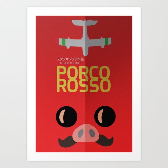 Porco Rosso - Hayao Miyazaki - Alternative, animated movie, Crimson Pig, studio ghibli, Poster Art Print