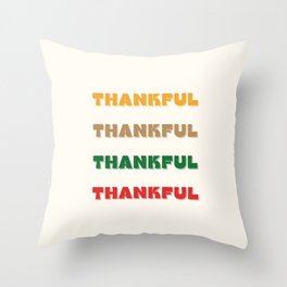 Thankful, Colorful, Holiday Season Decor, Colorful Christmas Art Throw Pillow