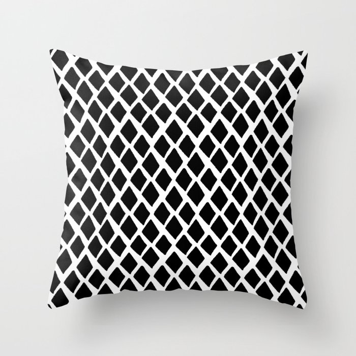 Rhombus Black And White Throw Pillow