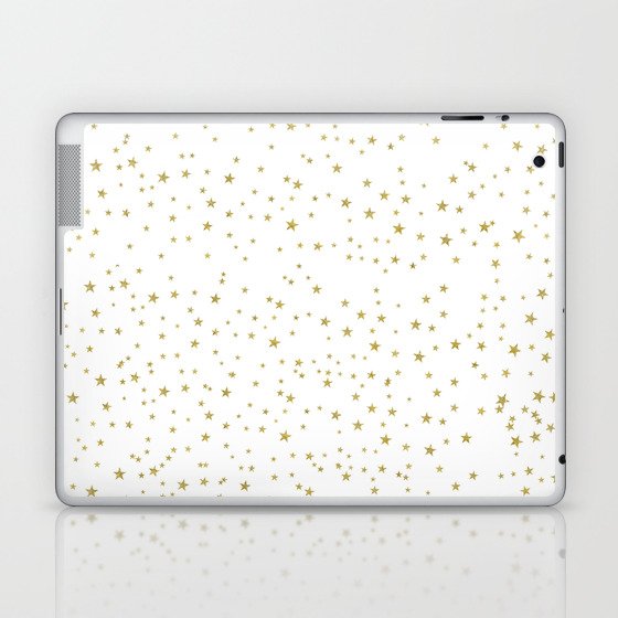 gold glitter stars small Laptop & iPad Skin