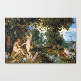 Jan Brueghel de Oude and Peter Paul Rubens - The Garden of Eden with the Fall of Man Canvas Print