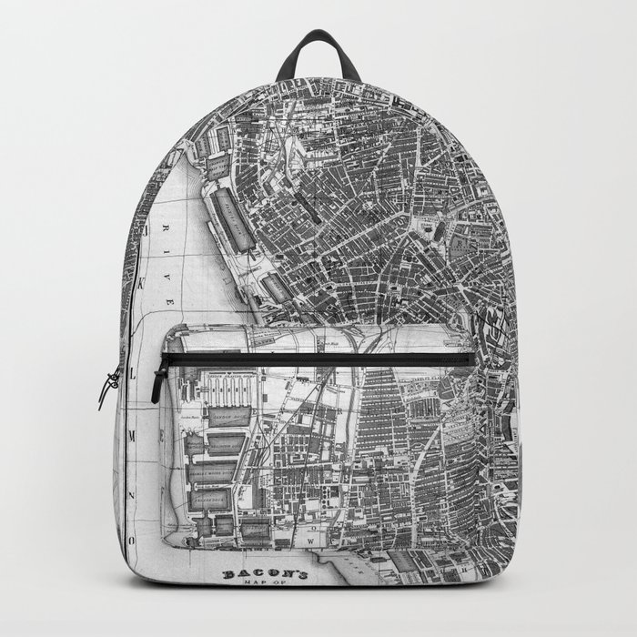 Vintage Map Of Liverpool England 1890 Bw Backpack By Bravuramedia Society6