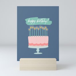 Happy Birthday Cake Mini Art Print