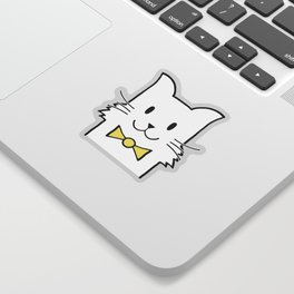 Elegant Cat With A Yellow Tie. Sticker