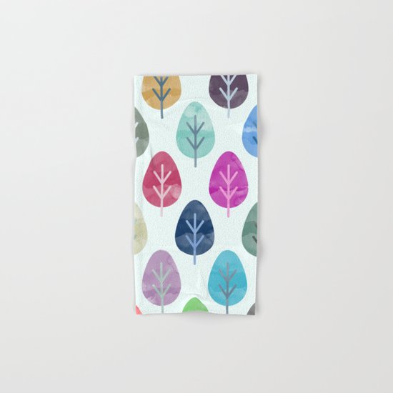 Watercolor Forest Pattern Hand & Bath Towel