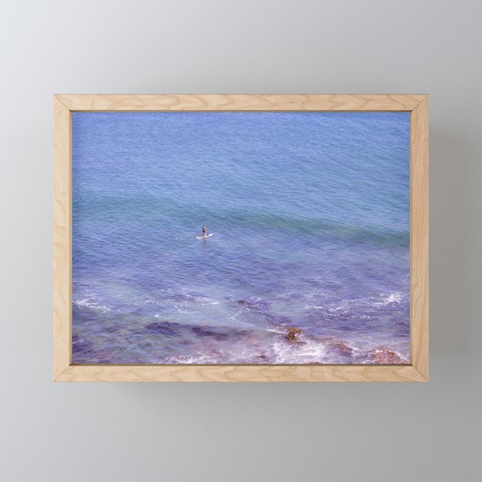 Lonely Surfer Framed Mini Art Print