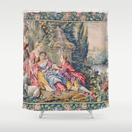 Antique Aubusson French Tapestry Romantic Garden Shower Curtain