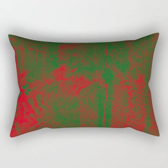 Leaves in fire red green fantasy Rectangular Pillow