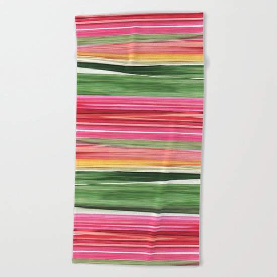 Abstract pattern . The red green . Beach Towel