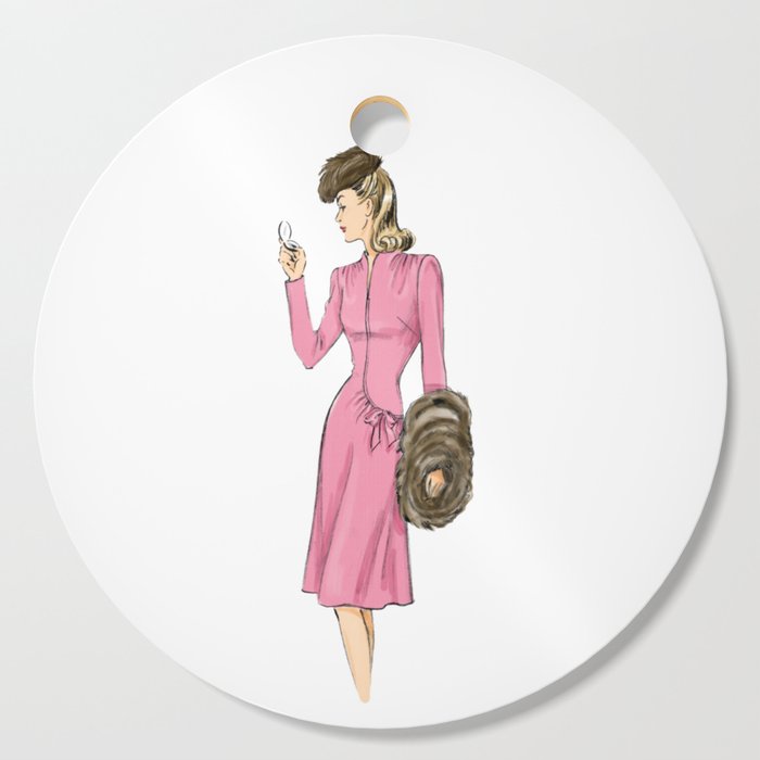 Vintage Fashion Pin Up Model 3 Cutting Board by Global Photographe