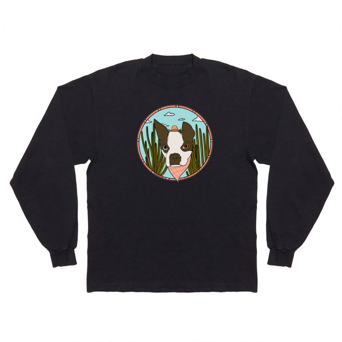 Cowboy Dog- Clover Boston Long Sleeve T Shirt