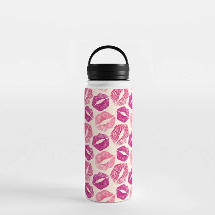 Pattern Lips in Pink Lipstick Water Bottle