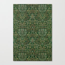 Green Flower Pattern William Morris Canvas Print