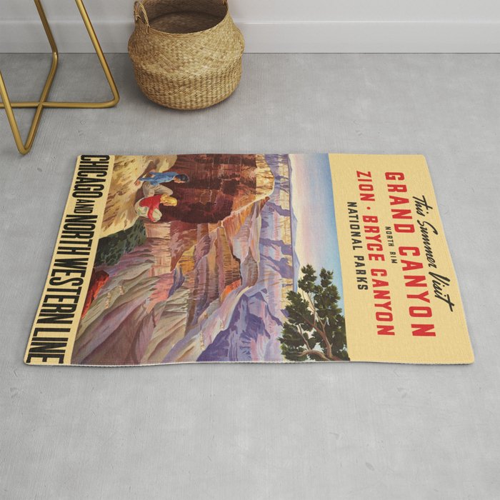 Vintage Poster Grand Canyon Rug By Mosfunky