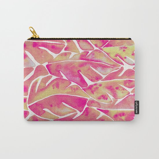 Split Leaf Philodendron – Pink Carry-All Pouch
