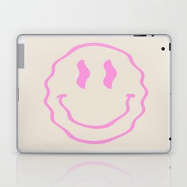 Pink Wavy Smiley Face Aesthetic Laptop Skin