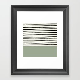 Sage Green x Stripes Framed Art Print
