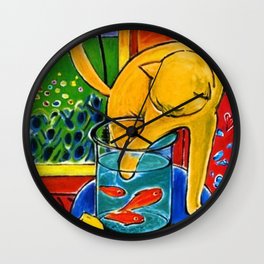 Henri Matisse - Cat With Red Fish still life painting Wall Clock