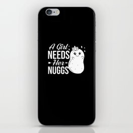 Chicken Nugget Girl Queen Vegan Nuggs Fries iPhone Skin