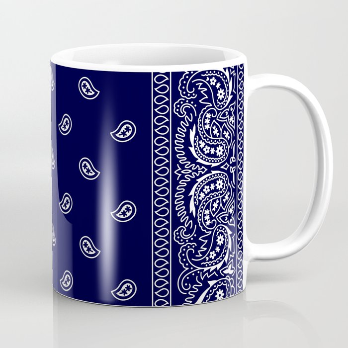 Bandana - Navy Blue - Southwestern - Paisley  Coffee Mug