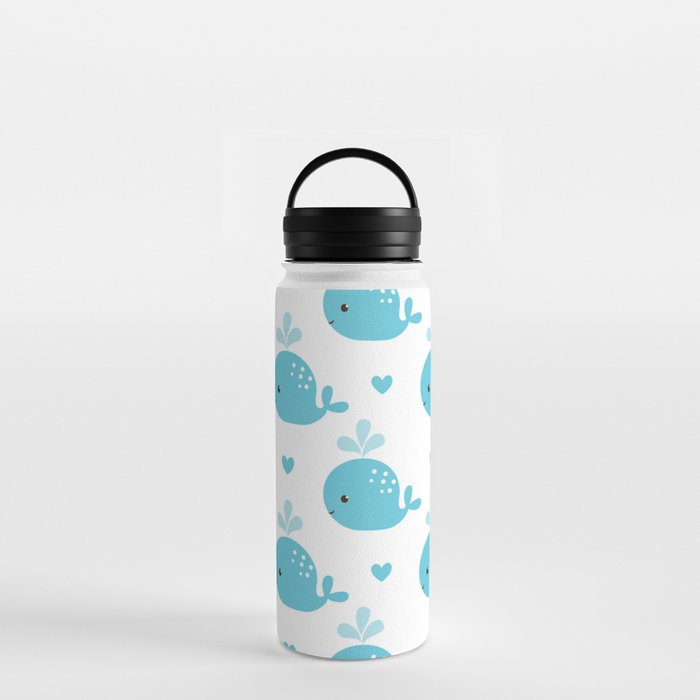 Cute Cartoon Blue Whale Pattern Water Bottle