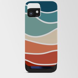 Colorful retro style waves iPhone Card Case