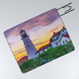 Portland Head Lighthouse Sunrise Print Picnic Blanket
