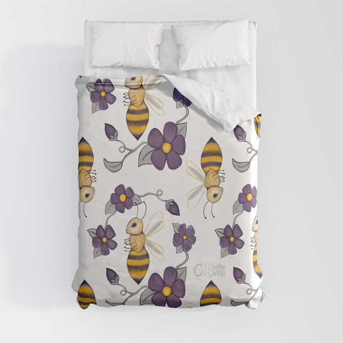 Bee Blossoms Duvet Cover