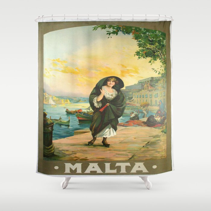 Vintage poster - Malta Shower Curtain