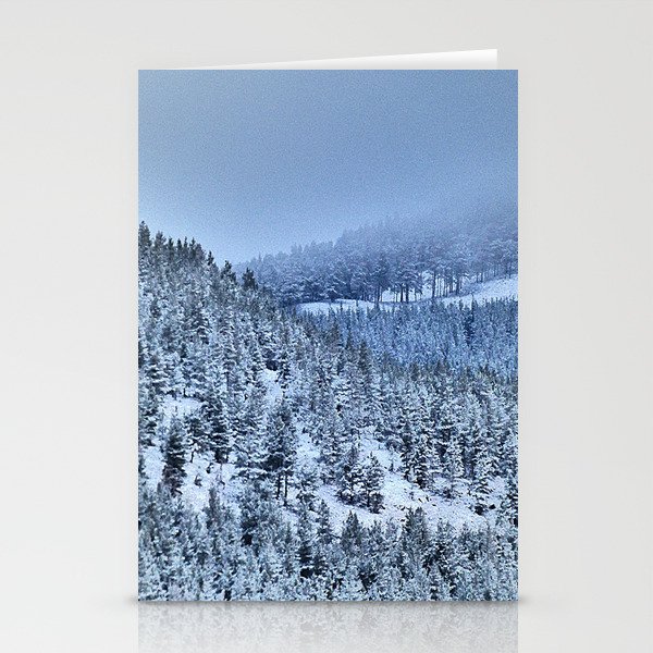Moody Spring Snow in a Scottish Highland Pine Forest ( in I Art and Afterglow) Stationery Cards