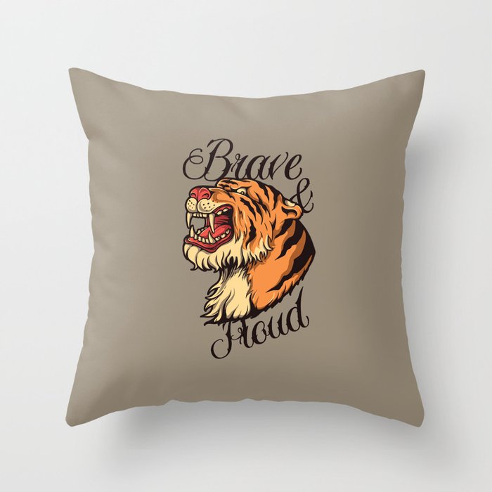 Vintage Tiger Throw Pillow
