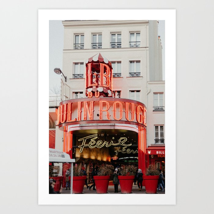 Dancing club in Paris, France | Vintage iconic place with red lights | Wanderlust photography, fine art  Art Print