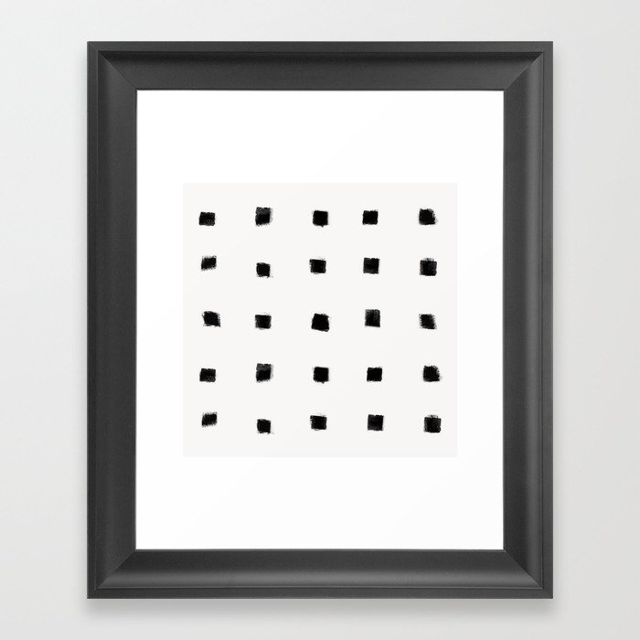 form blocs | polka strokes | black on off white Framed Art Print