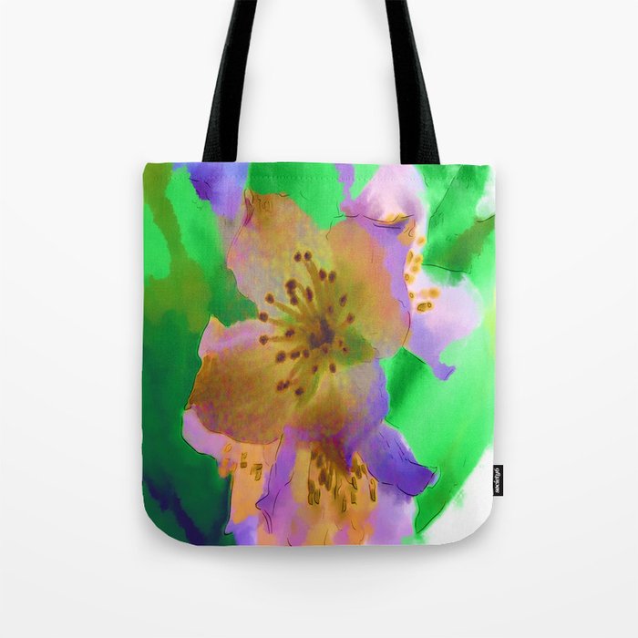 Purple Flowers - Watercolour Painting Tote Bag