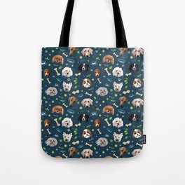 puppy party repeating pattern Tote Bag