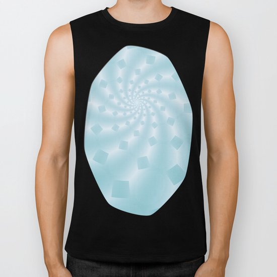 Tess Fractal in Frozen Blue Biker Tank