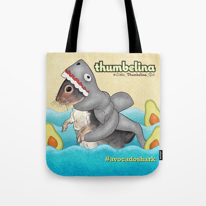 Little Thumbelina Girl: avocado shark Tote Bag