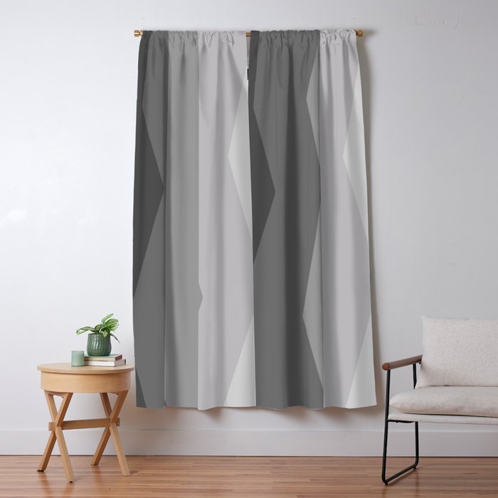 Cool Geometric Charcoal To Light Grey Ombre Blackout Curtain By Abstractblackwhite