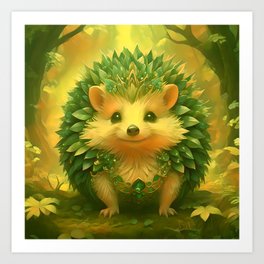 Emerald Hedgehog Art Print