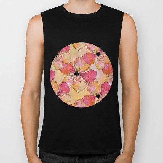 Floral watercolor pattern in pastel tones Biker Tank