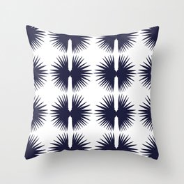 Leaf Head Navy and White Throw Pillow