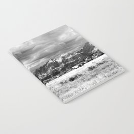 Horse and Grand Teton (Black and White) Notebook