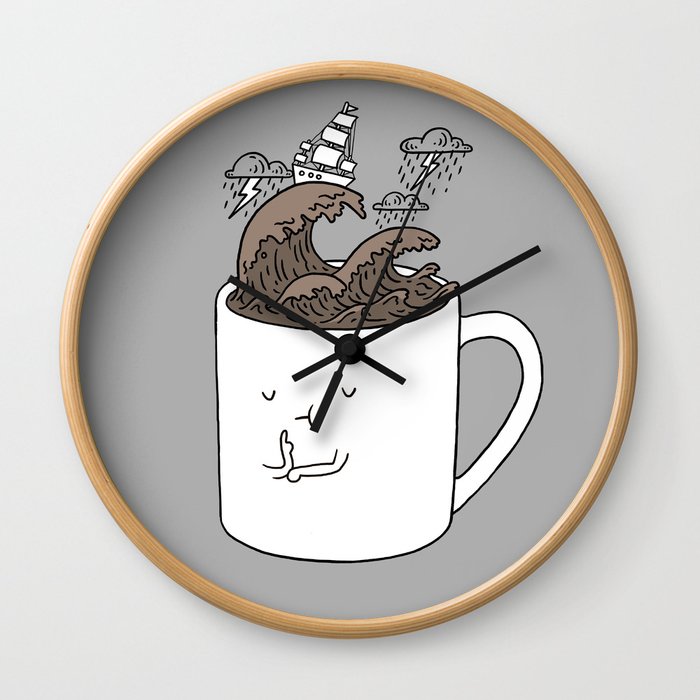 Brainstorming Coffee Mug Wall Clock By Ilovedoodle Society6 Brainstorming Coffee Mug Wall Clock