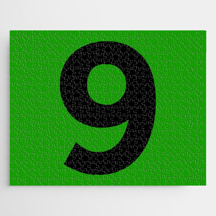 Number 9 (Black & Green) Jigsaw Puzzle