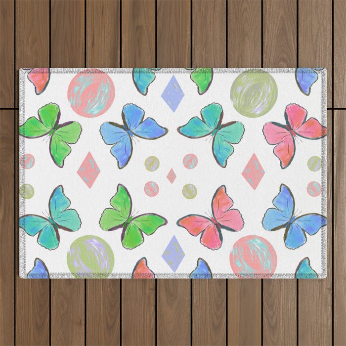 Pretty Spring Wings 2 Outdoor Rug