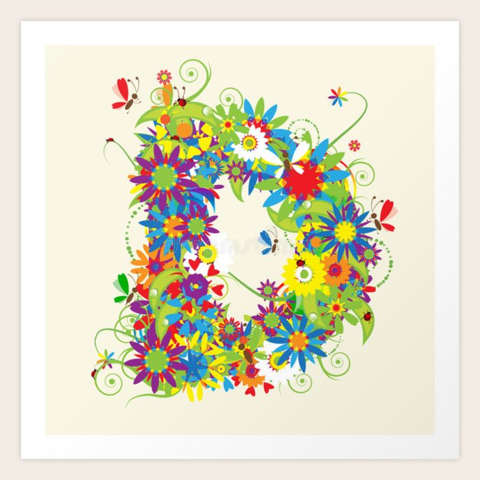 The Letter D Floral Edition Art Print by Alfs Stall | Society6
