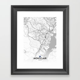 Montclair, Virginia, United States - Light City Map Framed Art Print
